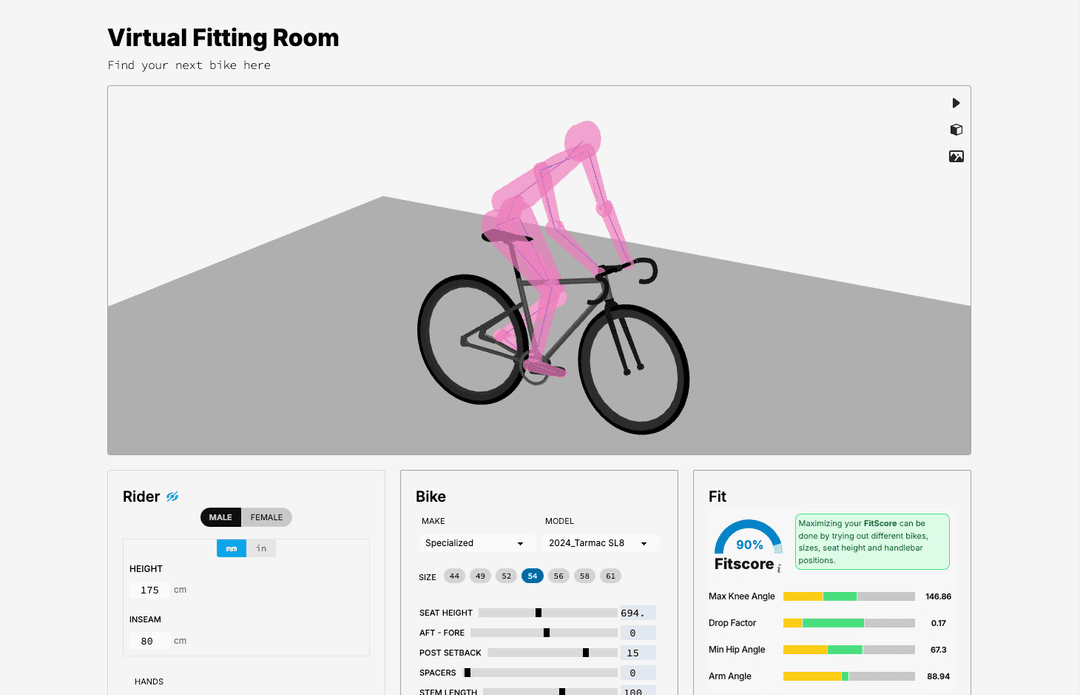 Bikefit simulator