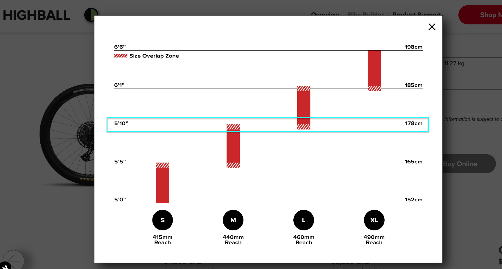 santacruz highball size chart