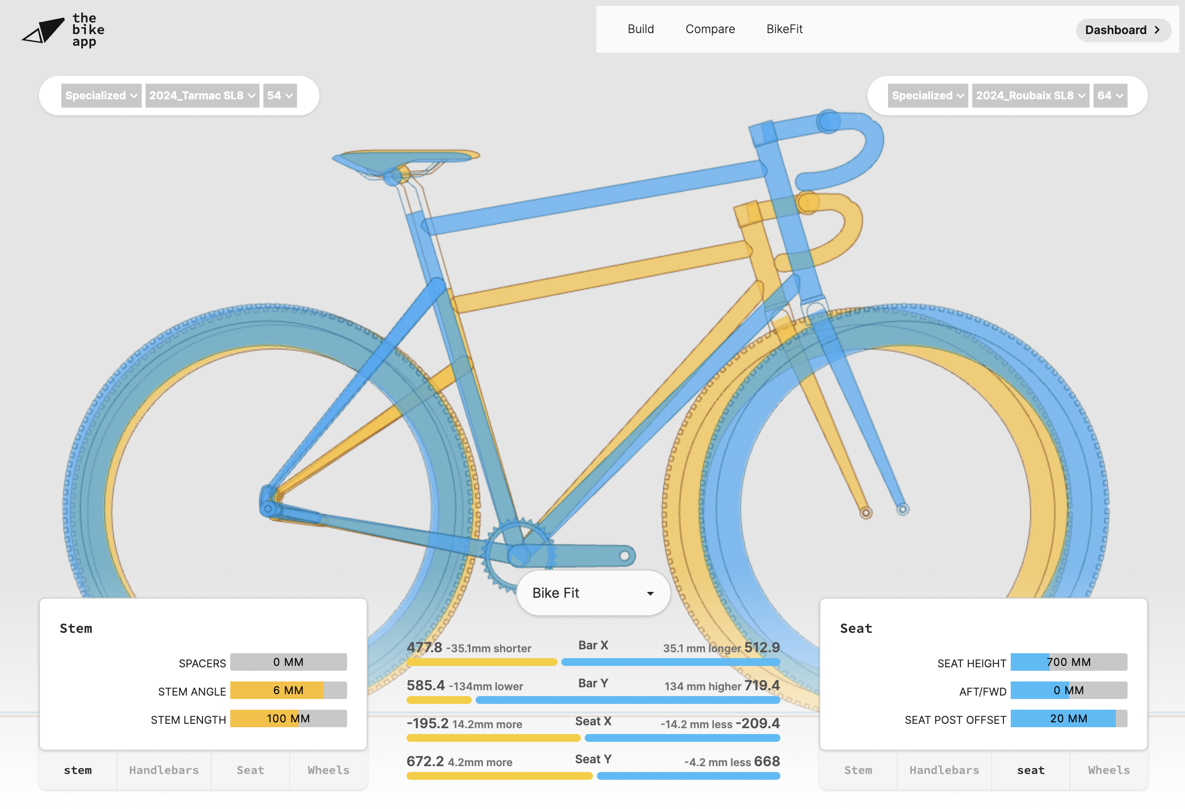 compare bike geometries