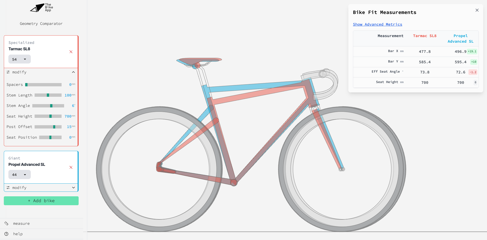 compare bike geometries